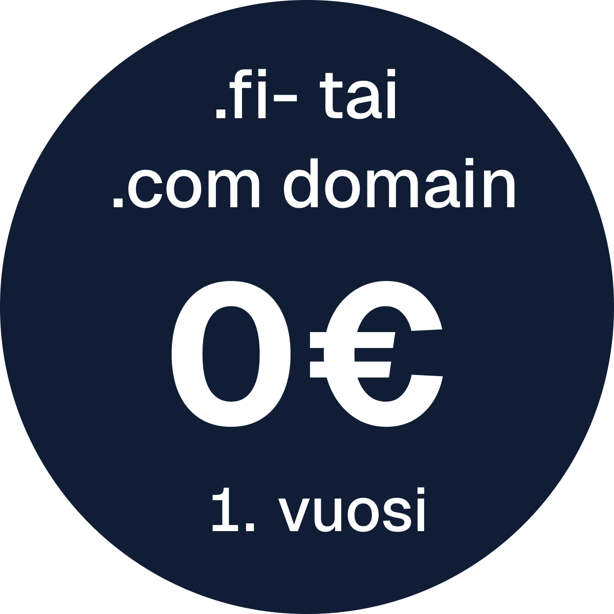 A .fi or .com domain for 0 euros for the first year
