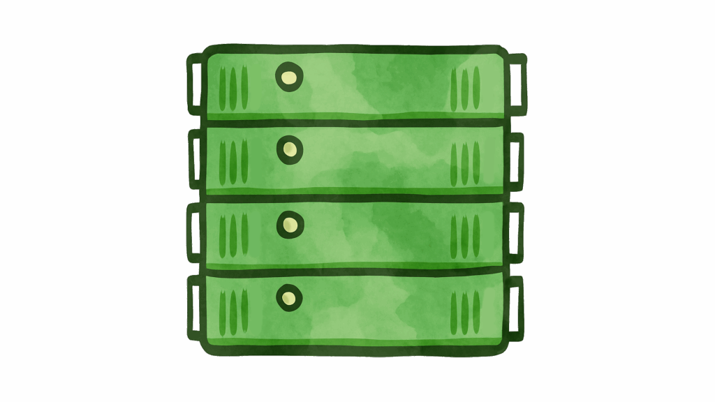 Nordweb green server icon, watercolored