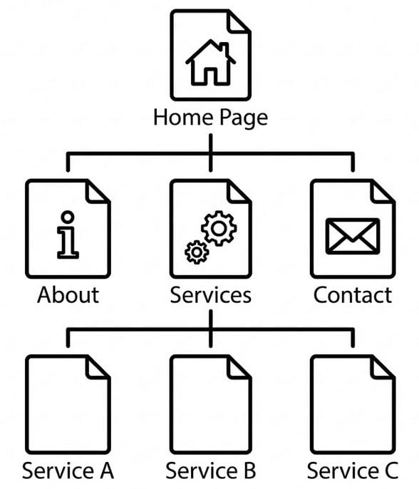Illustration of a possible site structure